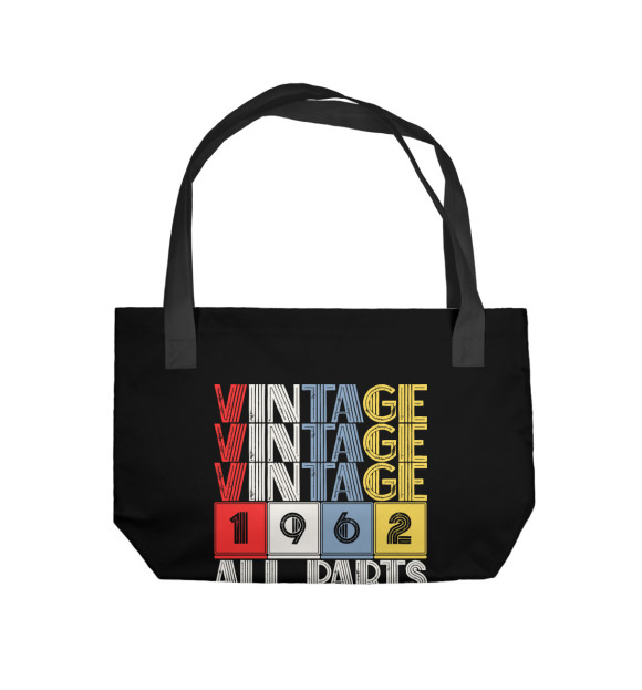 Пляжная сумка с изображением VINTAGE 1962 цвета 