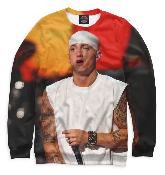 Мужской свитшот с изображением Eminem цвета Белый