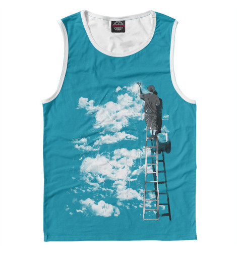 

Майки Print Bar, Белый, Рисующий облака