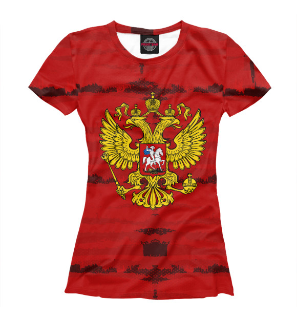 Женская футболка с изображением Russia collection red цвета Белый