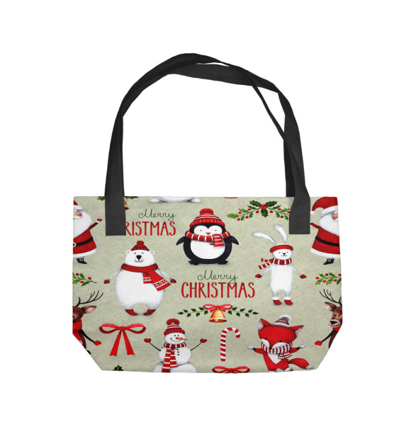 Пляжная сумка с изображением Christmas цвета 