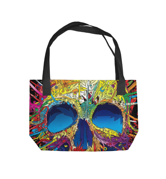 Пляжная сумка с изображением Art skull цвета 