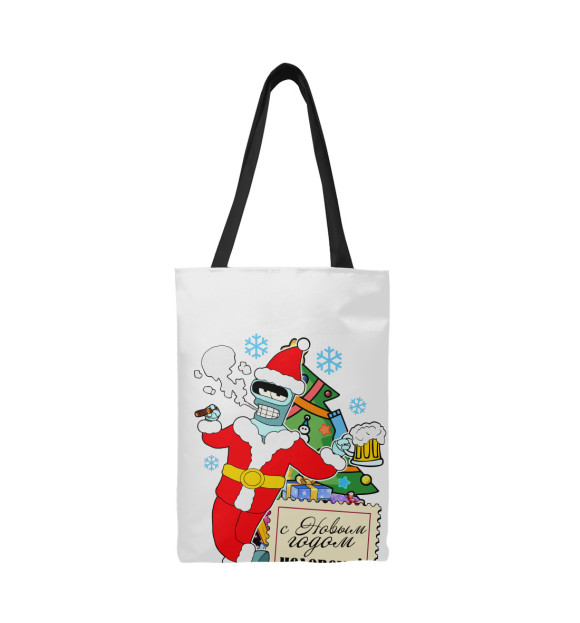 Сумка-шоппер с изображением С новым годим цвета 
