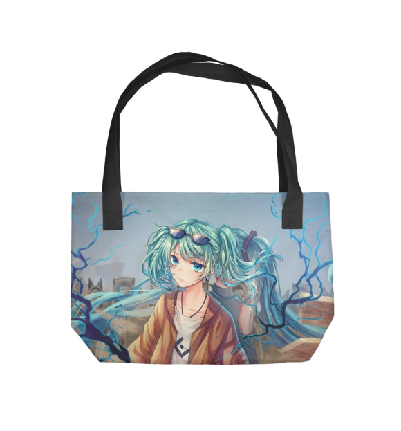 Пляжная сумка с изображением Мику Вокалоид цвета 