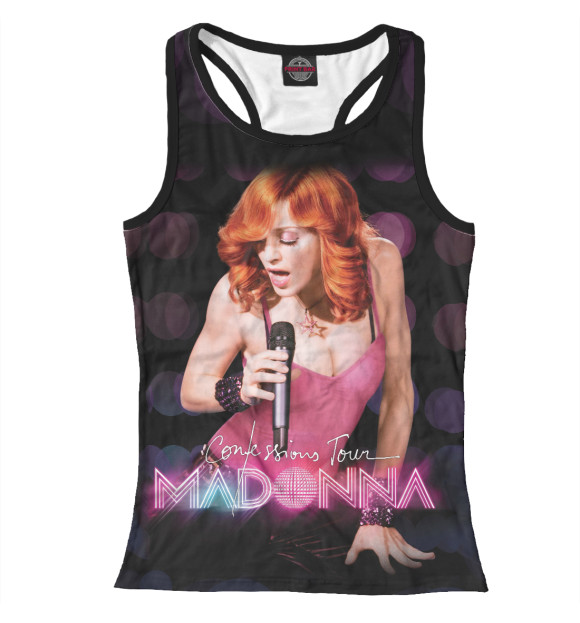 Женская майка-борцовка с изображением Madonna цвета Белый