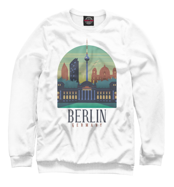 Мужской свитшот с изображением Berlin цвета Белый