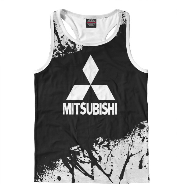 Мужская майка-борцовка с изображением MITSUBISHI SPORT цвета Белый