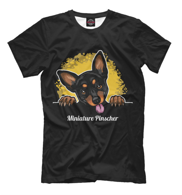 Футболка для мальчиков с изображением Pinscher цвета Белый