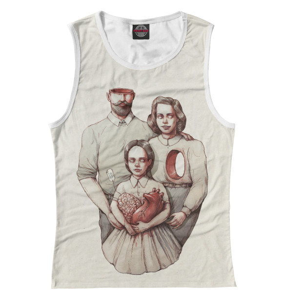 Женская майка с изображением Семья цвета Белый
