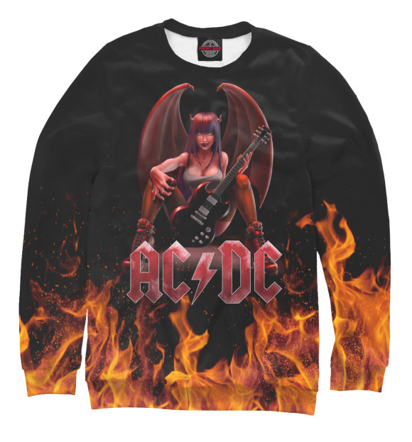 Женский свитшот с изображением AC/DC цвета Белый