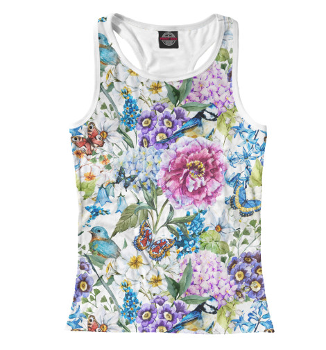 

Майки борцовки Print Bar, Белый, Flower Birds