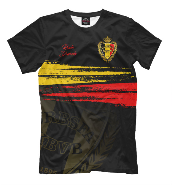 Мужская футболка с изображением Бельгия цвета Черный