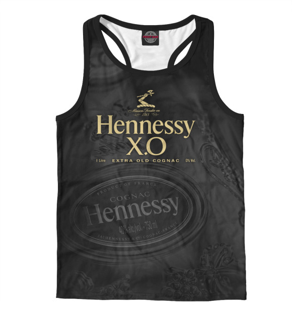 Мужская майка-борцовка с изображением Hennessy X.O безалкогольный цвета Белый