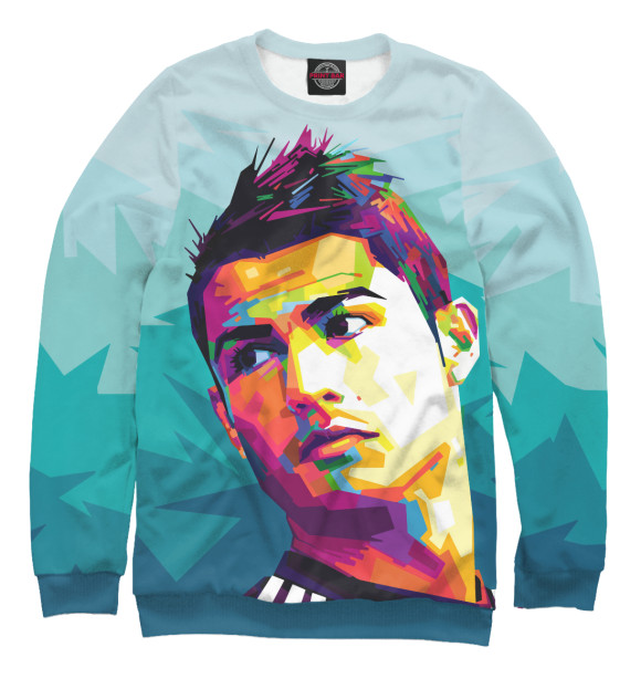 Мужской свитшот с изображением Cristiano Ronaldo цвета Белый