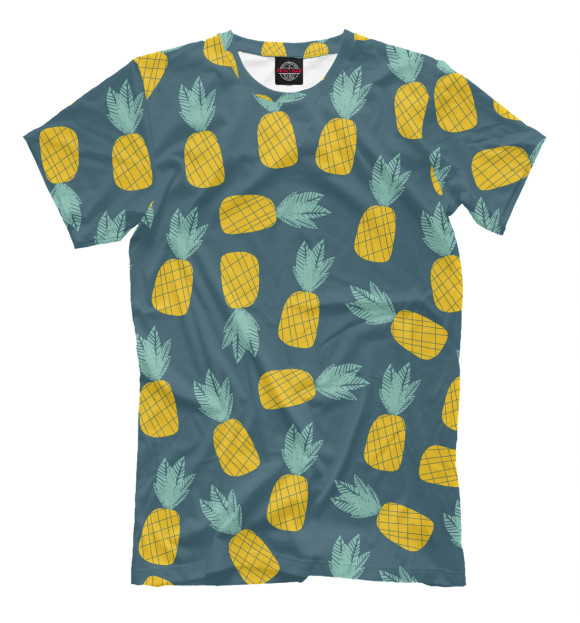 Мужская футболка с изображением Желтый ананас цвета Серый