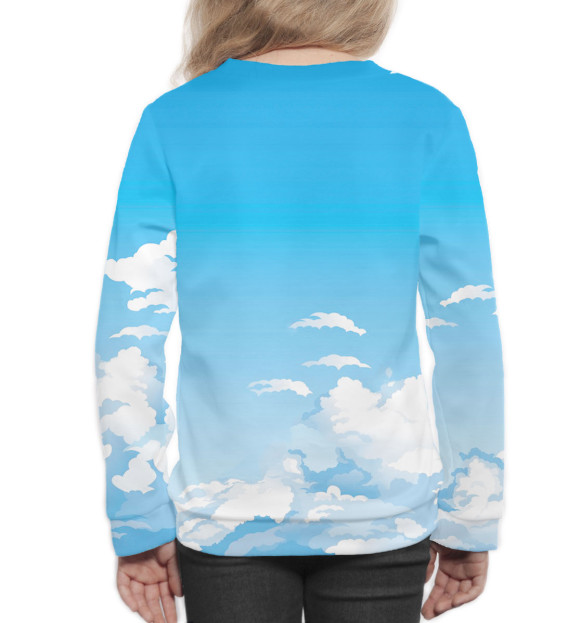 Свитшот для девочек с изображением ПВО цвета Белый