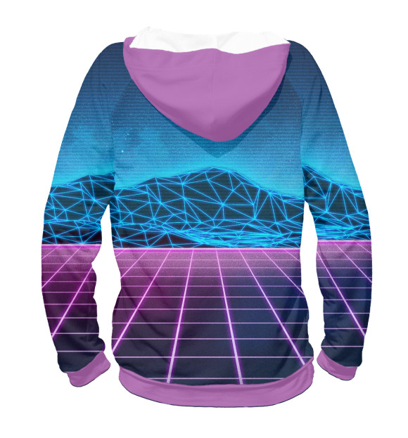 Женское худи с изображением synthwave цвета Белый