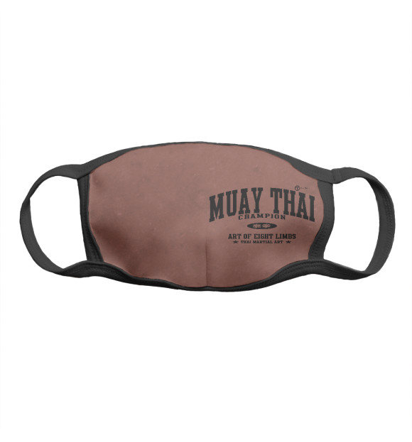 Маска тканевая с изображением Muay Thai цвета Белый
