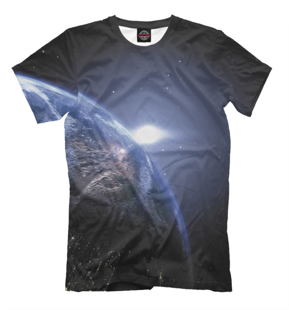 Мужская футболка с изображением Планета Земля цвета Белый
