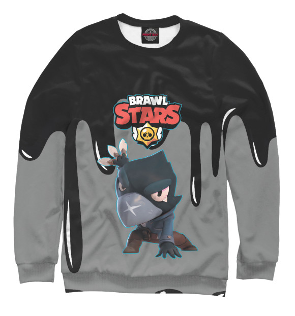 Свитшот для мальчиков с изображением BRAWL STARS CROW цвета Белый