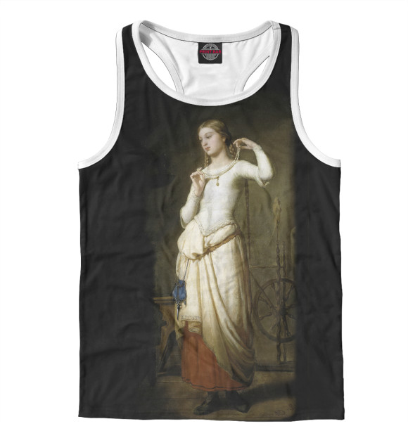 Мужская майка-борцовка с изображением Маргарита перед зеркалом цвета Белый