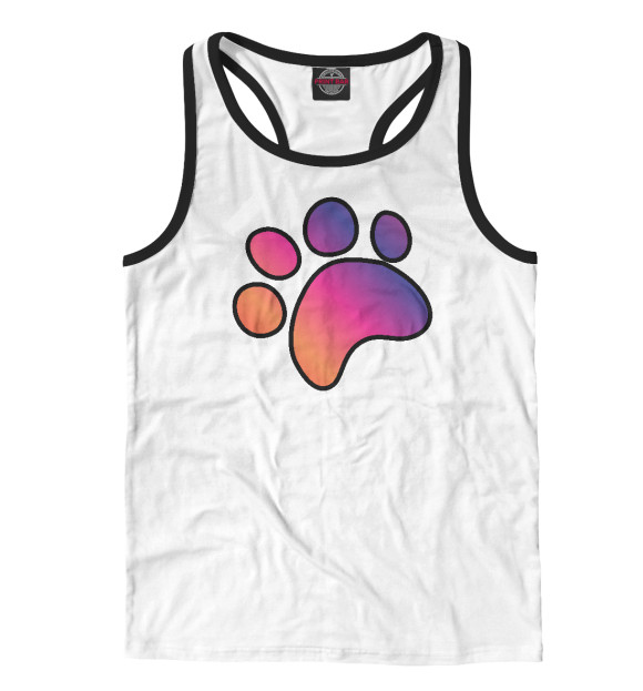 Мужская майка-борцовка с изображением Лапка цвета Белый