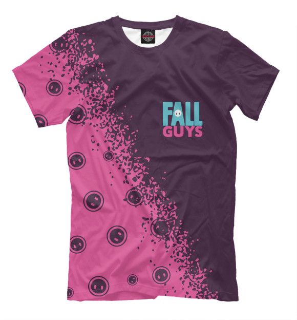 Мужская футболка с изображением Fall Guys / Фол Гайс цвета Белый