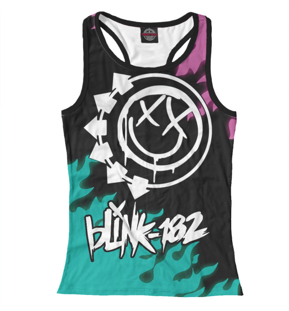 Женская майка-борцовка с изображением Blink-182 цвета Белый