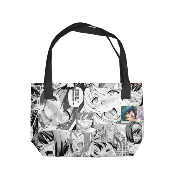 Пляжная сумка с изображением Ахегао Лица цвета 