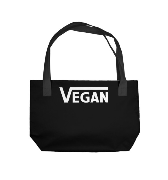 Пляжная сумка с изображением Vegan Black цвета 