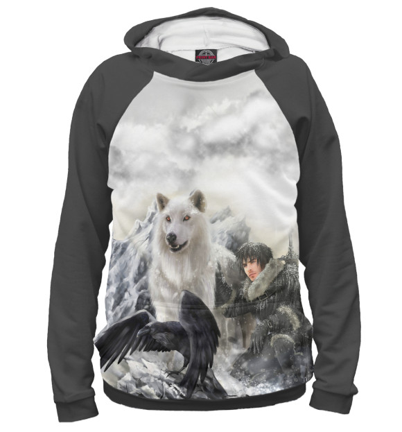 Женское худи с изображением Fantasy цвета Белый