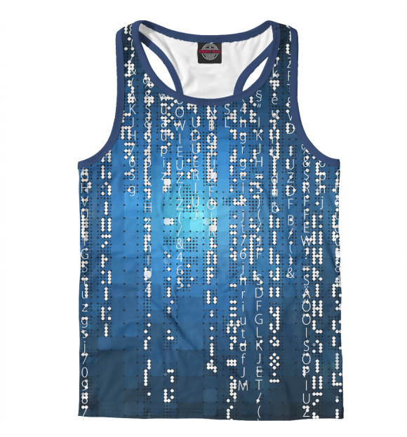 Мужская майка-борцовка с изображением Матрица цвета Белый