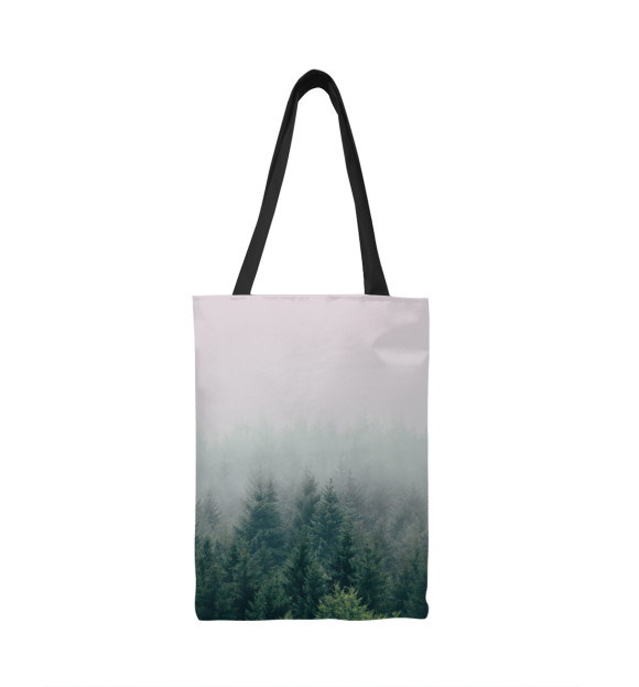 Сумка-шоппер с изображением Туман над лесом цвета 