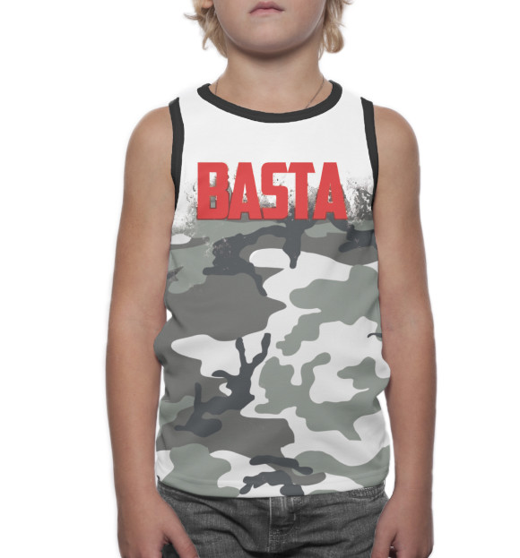 Майка для мальчика с изображением Баста цвета Белый