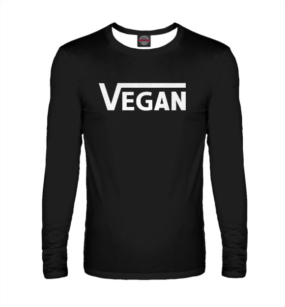 Мужской лонгслив с изображением Vegan Black цвета Белый