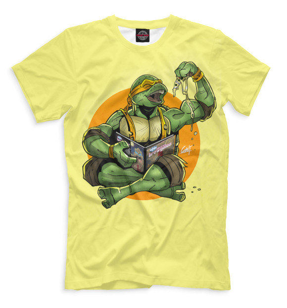 Мужская футболка с изображением Микеланджело цвета Черный