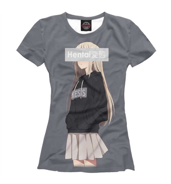 Женская футболка с изображением Hentai mood цвета Белый