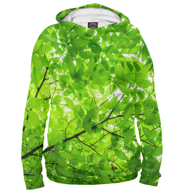 Мужское худи с изображением GREEN цвета Белый