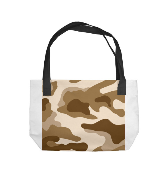 Пляжная сумка с изображением Коричневый камуфляж цвета 