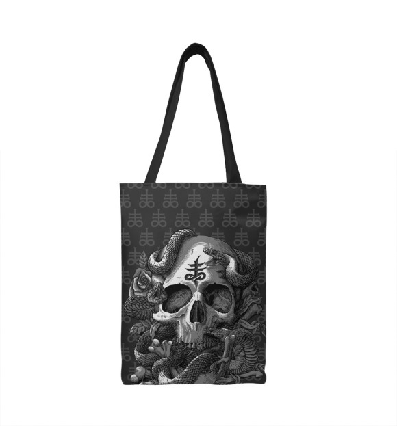 Сумка-шоппер с изображением Satan Skull цвета 