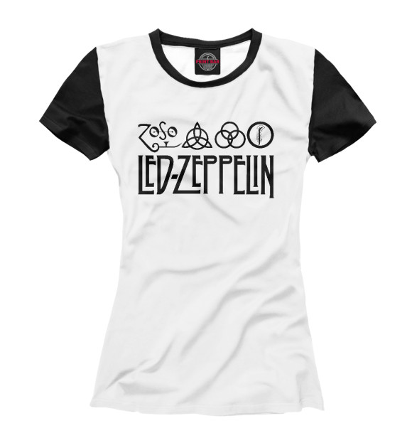Женская футболка с изображением Led Zeppelin цвета Белый