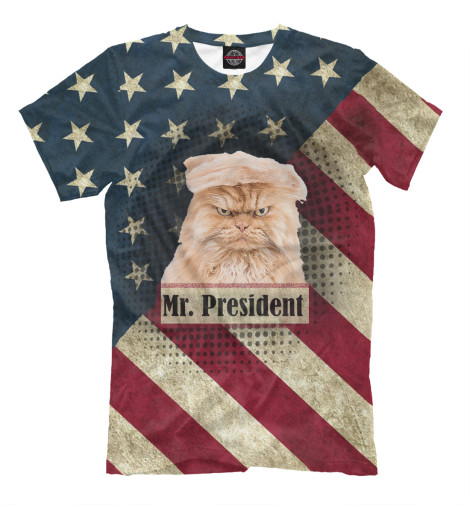 

Футболки Print Bar, Молочно-белый, Donald John Trump