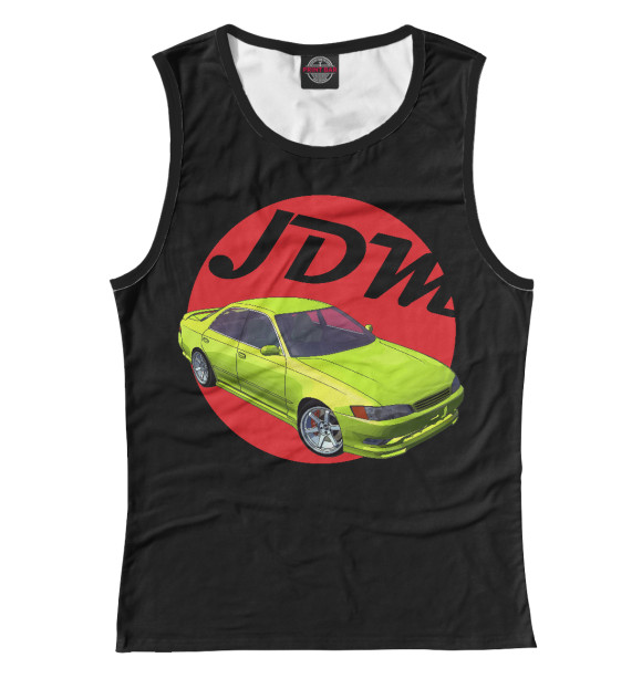 Женская майка с изображением JDM JZX90 Black цвета Белый