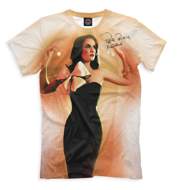 Мужская футболка с изображением Natalia Oreiro цвета Молочно-белый