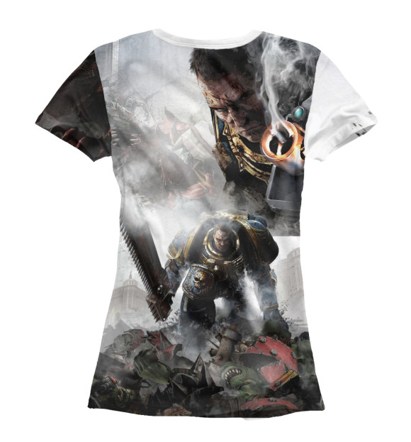 Женская футболка с изображением Warhammer Space Marine цвета Белый