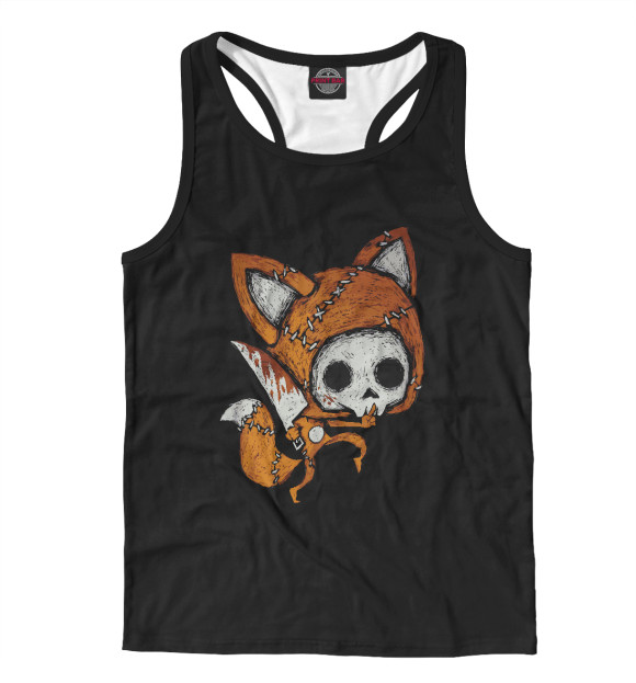 Мужская майка-борцовка с изображением Плюшевый Лис цвета Белый