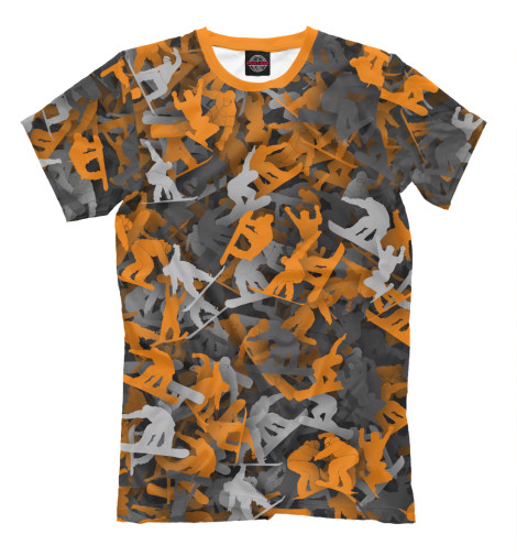 

Футболки Print Bar, Молочно-белый, Камуфляж со сноубордистами
