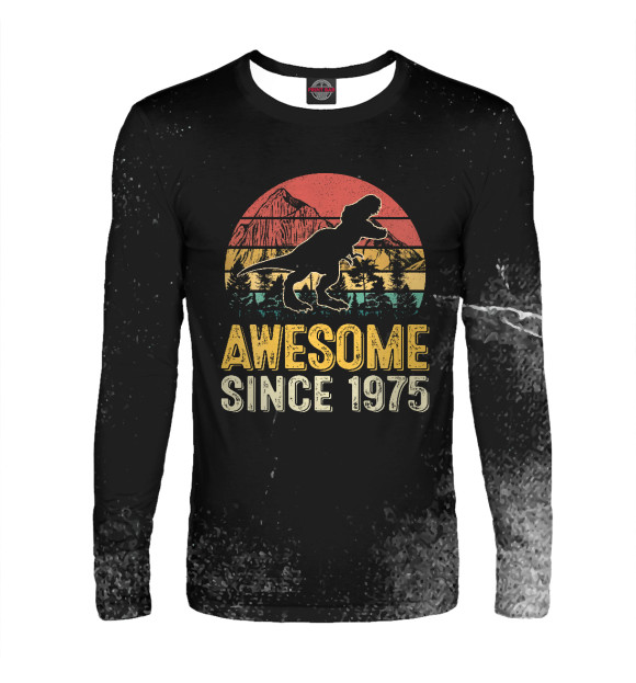 Мужской лонгслив с изображением Retro Awesome Since 1975 цвета Белый