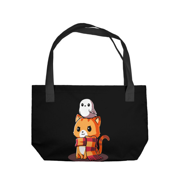 Пляжная сумка с изображением Кот Волшебник цвета 