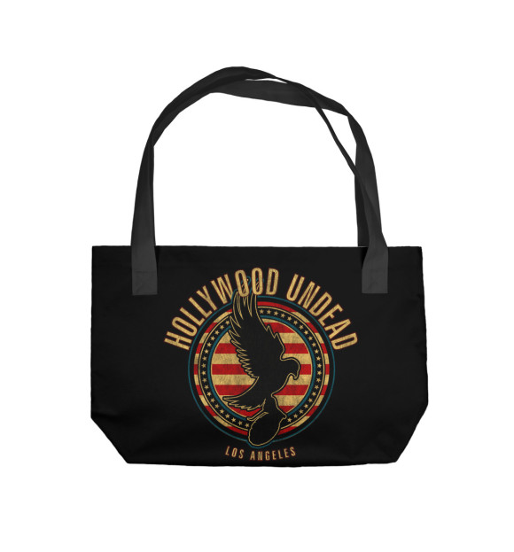 Пляжная сумка с изображением Hollywood Undead цвета 
